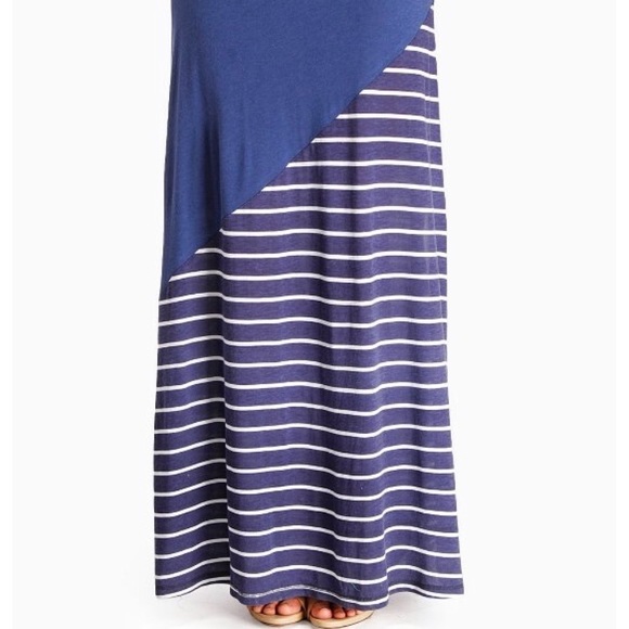 Threads 4 Thought Maxi Navy Blue and White Dress - Picture 4 of 6